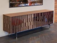 Drops modern sideboard with mirrored doors and wooden inserts