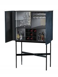The Extrò bar cabinet accessories, also equipped with internal LED lights to illuminate the compartments