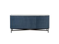Extrò sideboard with customisable velvet upholstery and pleated-effect workmanship on the doors
