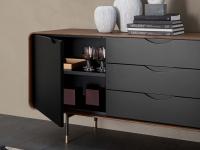 Details of the door opening of the Opera Minimal Sideboard with Frame
