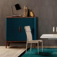 Sideboard Tiffany  with hinged doors upholstered in soft quilted leather