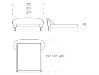 The Mama Double Bed with Upholstered Headboard - Layout Measurements