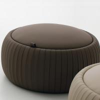 Plissè handcrafted ottoman with eco-leather cover