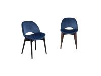 Beetle chair with wooden base structure and velvet upholstery