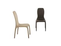 Lisetta chair in two different finishes, available in a wide range of colours and materials