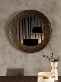 Opal Mirror with Hammered Glass Frame - Bronze Version