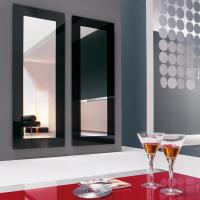 Toshima mirror with painted glass frame available in four different colours