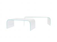 Classic designer glass coffee table in the extra clear version