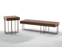 Cruz coffee table and end table with table tops in Canaletto walnut