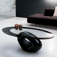 Dubai coffee table in the version with screen-printed black glass top