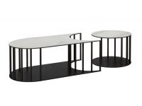 Sinergy matching set of porcelain stoneware coffee tables
