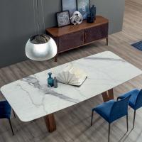 Table with Statuario Altissimo porcelain stoneware top