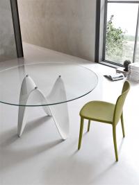 Gaya glass table with modern base available in several different sizes