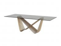 Tenso Rectangular Table with Clear smoked Glass Top