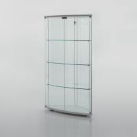 Gracia display cabinet in curved glass with structure in matt lacquer available in four different colours
