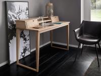 Sierra vanity table with drawers, solid oak frame stained or matt open-pore lacquered