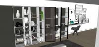  Living/Sittin Room 3D design - display cases with glass shelves and internal drawers