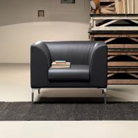 Alias is a studio armchair also in the sofa version perfect for a waiting room - comfort model with low feet in glossy aluminium