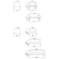 Alias AM / AS studio leather sofa - models and measurements