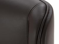 Details of the stitches on the made to order armchair in leather
