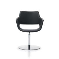 Swivel conference chair upholstered in leather