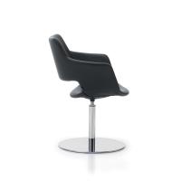 Swivel conference chair upholstered in leather ideal to grant comfort during a conference in a meeting room