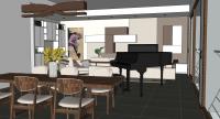 Living/Dining 3D Design - view of the dining area
