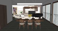 Living/Dining 3D Design - view of the dining area