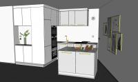 Progetto per arredare cucina piccola ad angolo con isola - vista cucina