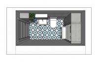 Design project to furnish a 3 sqm bathroom - plan