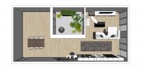  Living/Sittin Room 3D design - view from above