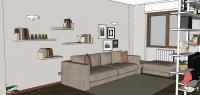  Progettazione 3D Soggiorno/Salotto - vista divano e pouf