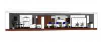 Office 3D Design  - view of the relaxing area - lateral view