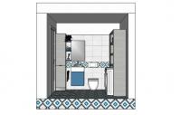 Design project to furnish a 3 sqm bathroom - side view