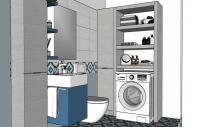 Design project to furnish a 3 sqm bathroom - laundry view
