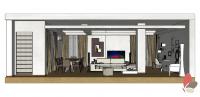 Living / Sitting Room 3D Design - View from the side