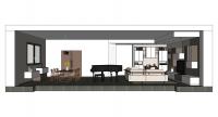 Living/Dining 3D Design - side view