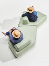 Top view showing the proportions, seating style and ergonomics of the Prisma Rock sofa