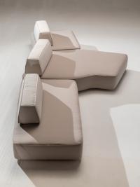 Prisma Rock modular shaped sofa consisting of two linear elements and a central chaise longue