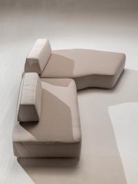 Prisma Rock modular shaped sofa: compact version with linear 2-seater and chaise longue