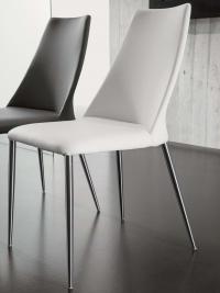 Academy chairs in white and charcoal faux-leather 