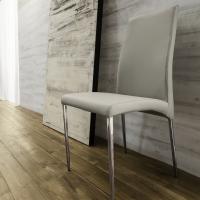 Fleming chair covered in white eco-leather 