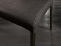 Fleming chair covered in vintage faux leather - detail of the on sight stitches in a matching colour