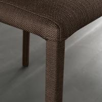 Seat and leg detail covered in coffee fabric