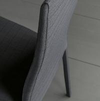 Detail of the backrest covered in charcoal fabric
