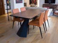 Shore Modern extending table with brown oxidised matte ceramic glass top - customer photo