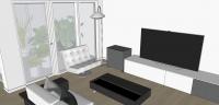  Living/Sittin Room 3D design - view of the sitting area with swivel armachair