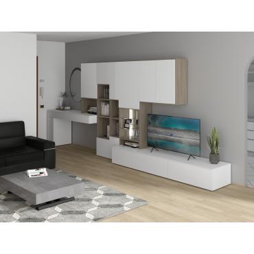 Progetto per arredare una parete del soggiorno - render