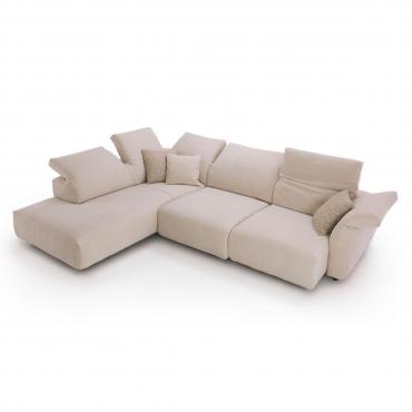 Nevis Outlet Meridienne Ecksofa mit ausziehbaren Sitzen und verstellbaren Rückenlehnen