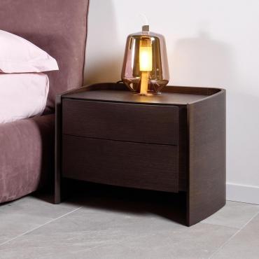 Amandla geschwungener Holz-Nachttisch Outlet